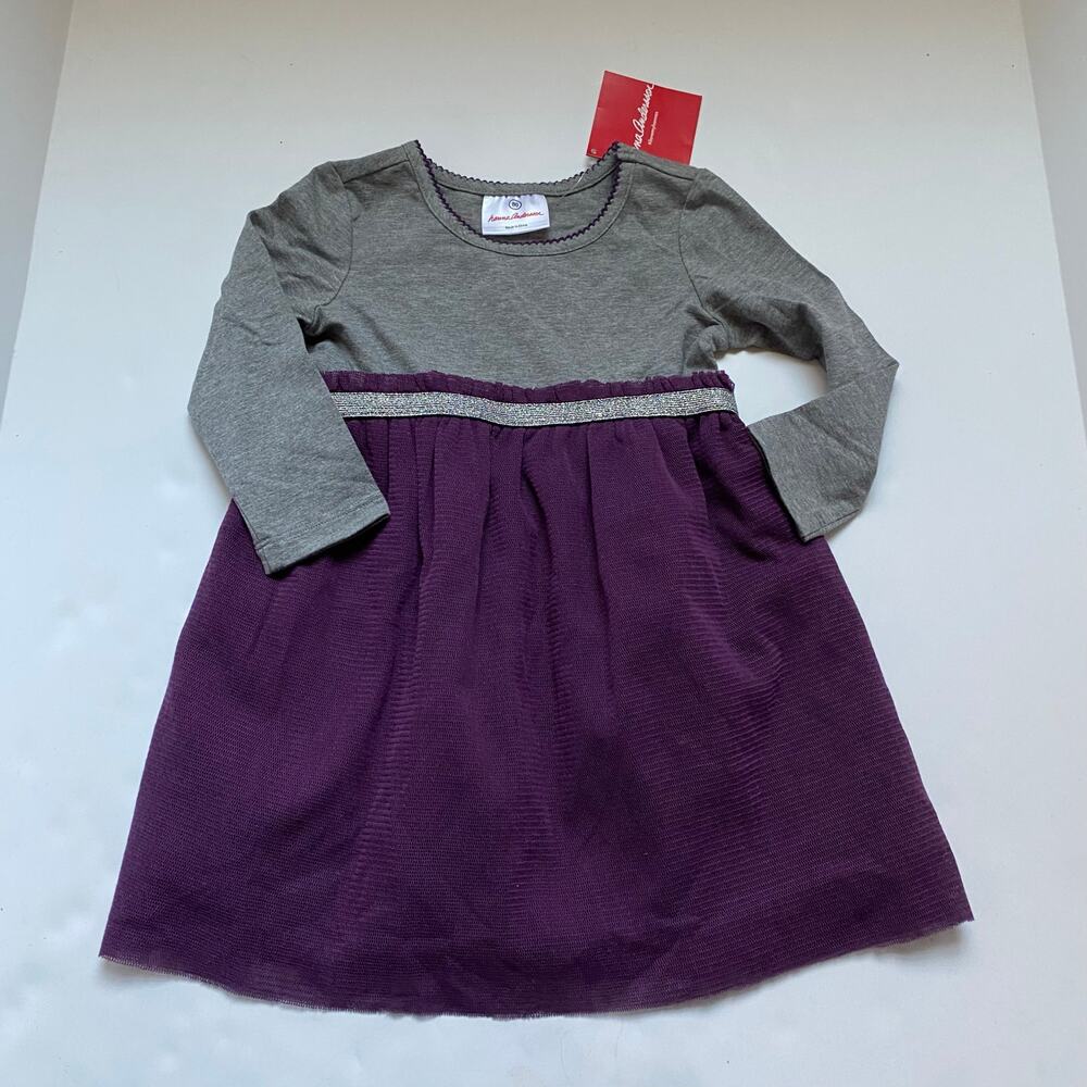 NEW Hanna Andersson Purple & Gray Tulle Dress